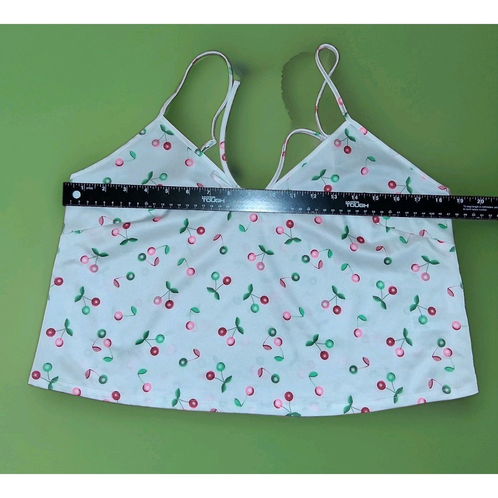 Colsie Womens Cami & Shorts Pajama Set Sleepwear Satin Cherry Print Size M - Picture 12 of 16
